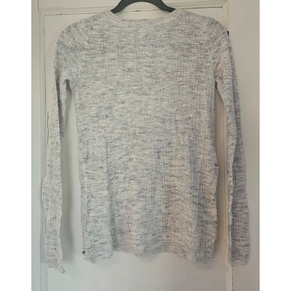 AMERICAN EAGLE Oatmeal Loose Knit Henley top Cotton Linen Blend XXS AE - Picture 7 of 9